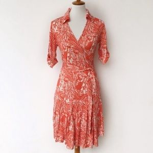 Orange DVF Wrap Dress